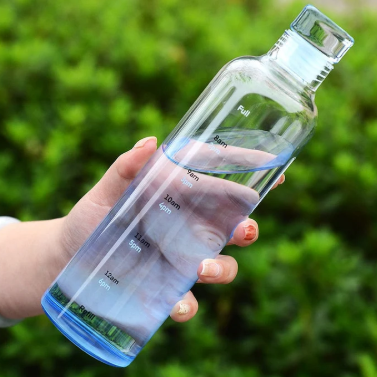 Heat-Resistant Glass Water Bottle – Time Scale Design